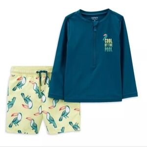 Rashguard And Swim Trunks 2pc Set By Carter's Child Of Mine Size 12m EUC